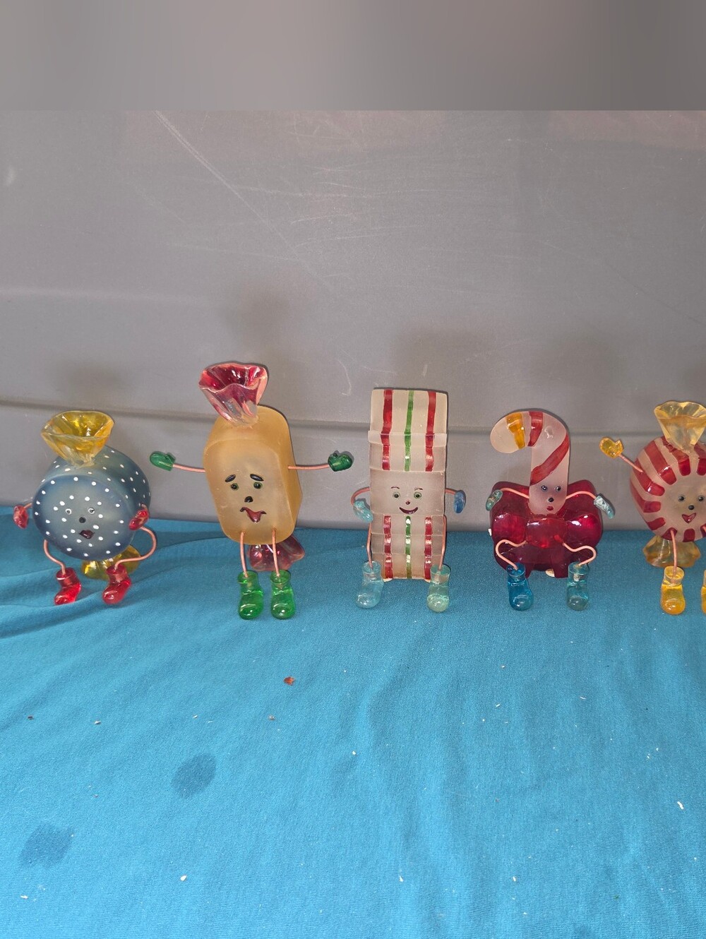 Six Rare 2006 Hand Painted Light Up Christmas Candies
